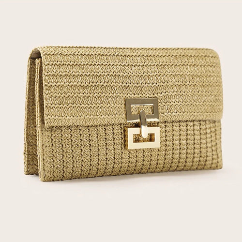 Straw Woven Clutch Bag – Women's Raffia Crochet Beach Purse