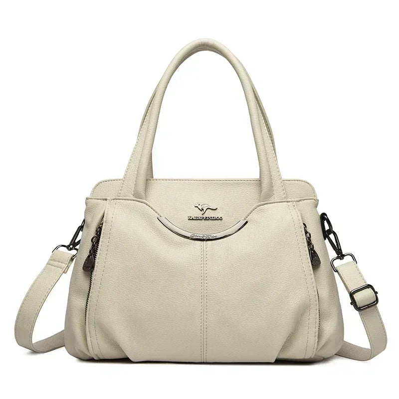 Leather Tote Shoulder Bag for Women – Large Crossbody Handbag
