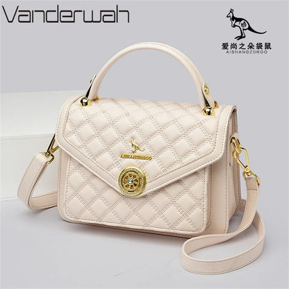 Quilted Crossbody Bag for Women – 3-Layer Leather Handbag