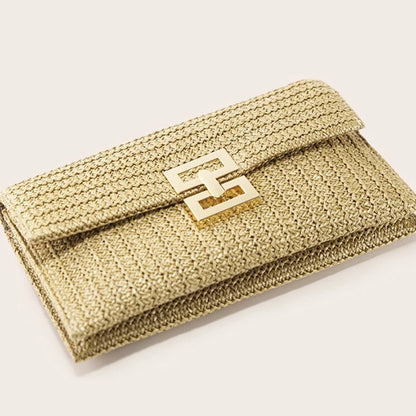 Straw Woven Clutch Bag – Women's Raffia Crochet Beach Purse