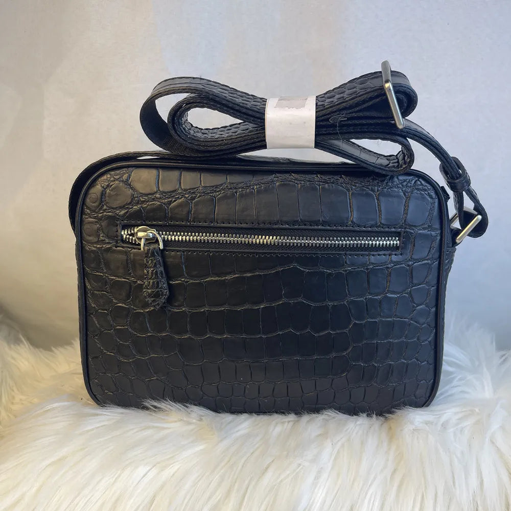 Crocodile Leather Men's Crossbody Bag | Authentic Belly Skin Postman