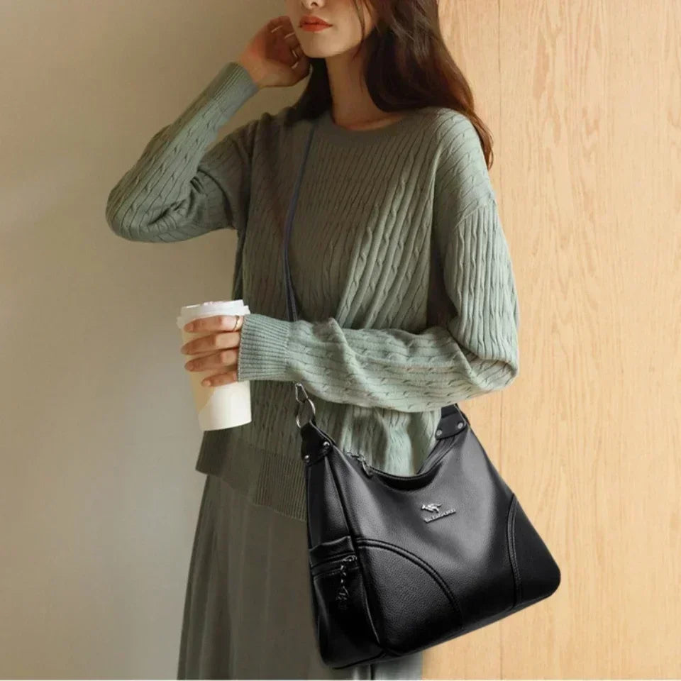 Leather Tote Bag for Women – Large Capacity Shoulder & Crossbody
