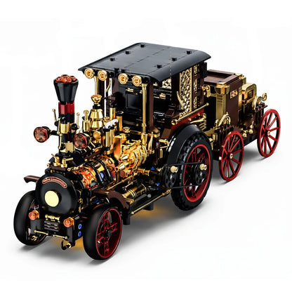 Retro Steam Car MOC Building Blocks – Steampunk Vintage Vehicle
