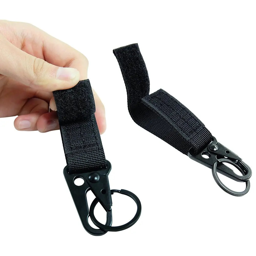 Tactical MOLLE Key Ring Holder – Nylon Belt Carabiner Hook