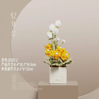 Eternal Flower Bonsai Micro Building Blocks – Potted Plant Decor