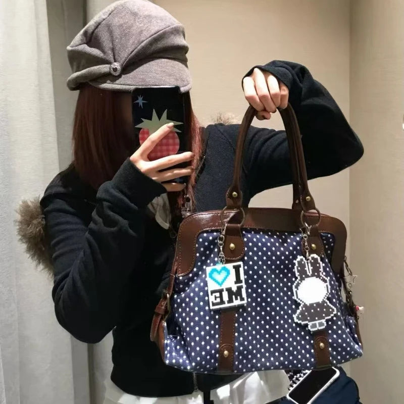 Leather Patchwork Large Handbag – Multi-Functional Women's Commute Bag