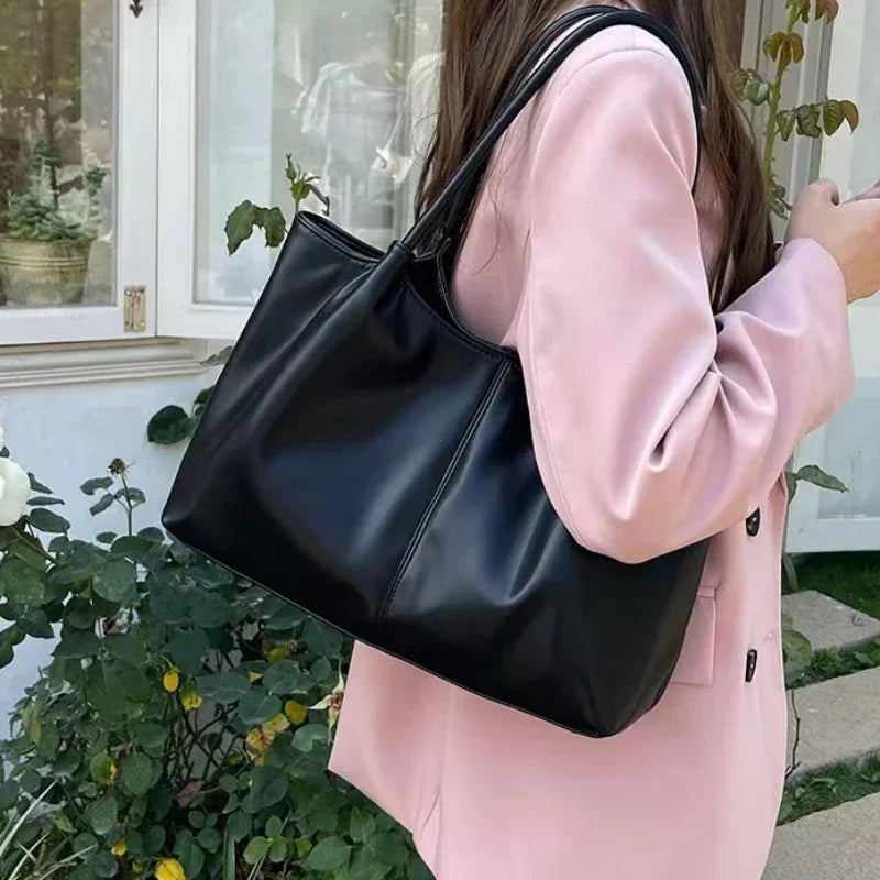 Large Capacity PU Leather Shoulder Tote Bag for Women