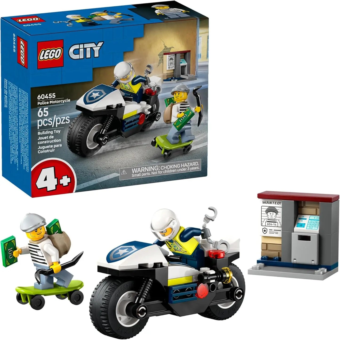 LEGO City Police Motorcycle Big Pursuit 60455 Building Set