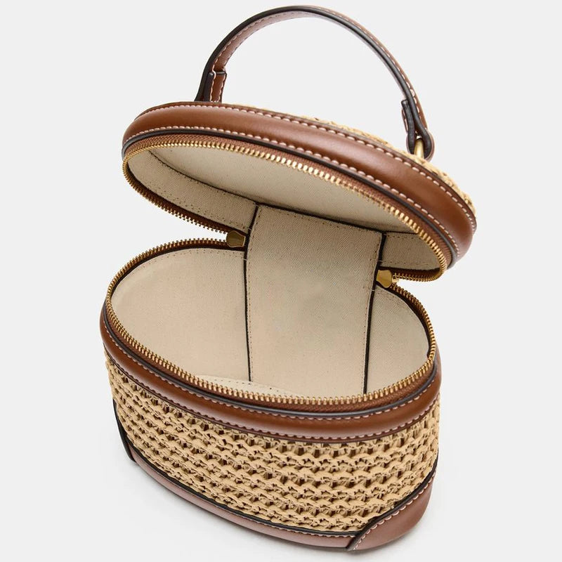 Woven Box Handbag – Women's Small Tote Crossbody Shoulder Bag