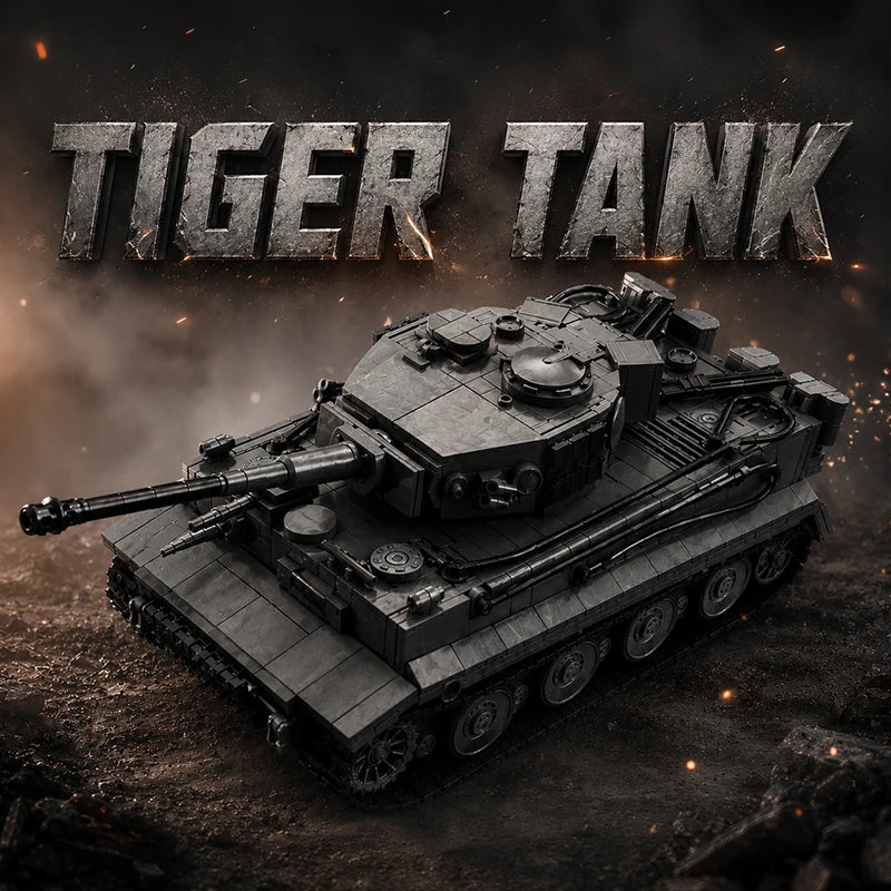 Tiger I Tank MOC Building Set – 1:28 Scale Military Bricks