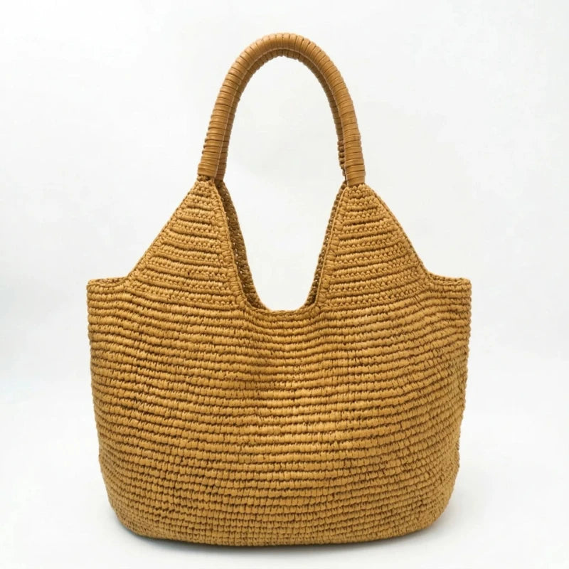 Straw Tote Bag – Handmade Woven Beach Bag for Women