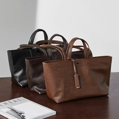 Large Capacity Leather Tote Shoulder Bag for Women