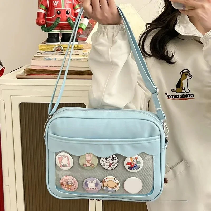 Harajuku Ita Bag for Women – Transparent PU Crossbody Bag