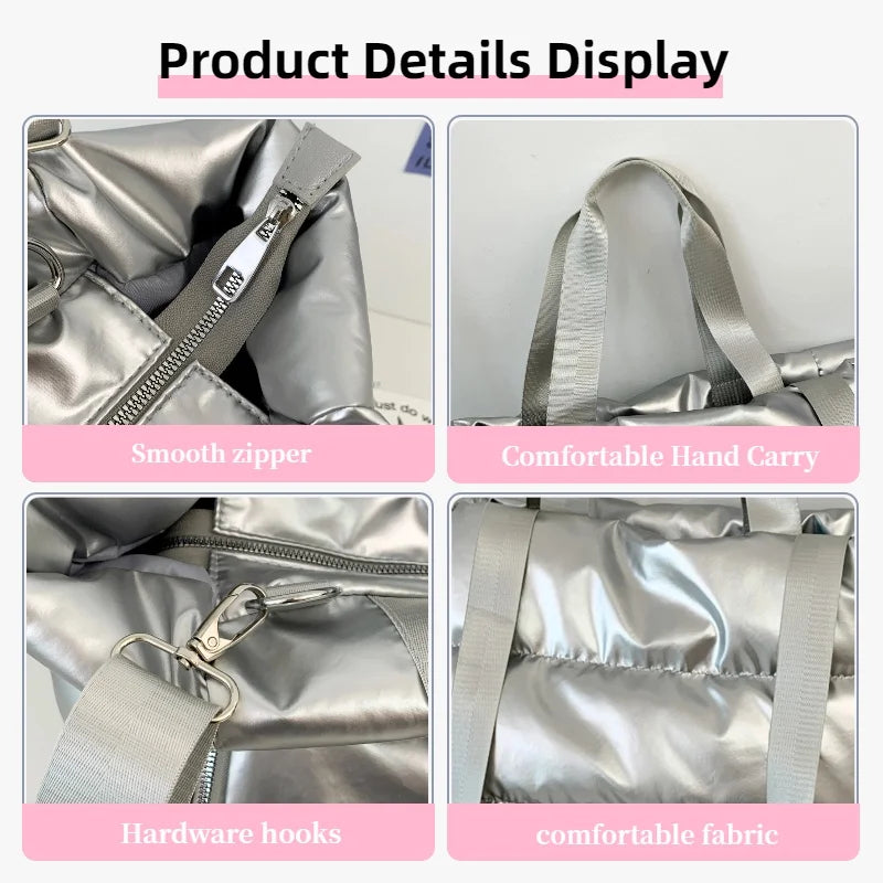 Quilted Tote Bag for Women – Waterproof Nylon Shoulder Bag