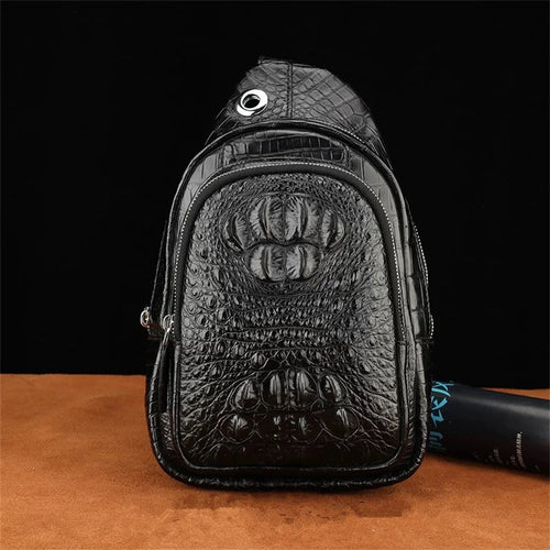 Men's Genuine Crocodile Leather Sling Bag – Luxury Crossbody