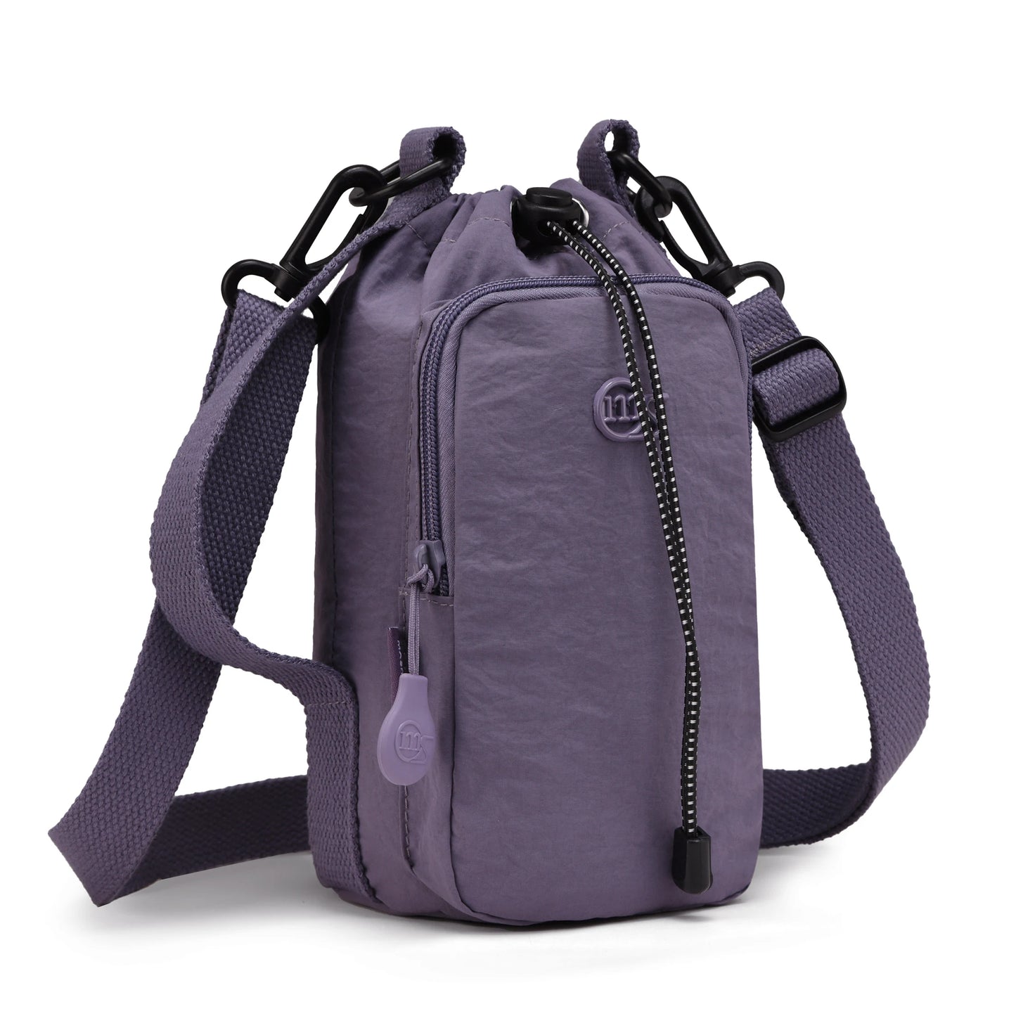 Lightweight Nylon Crossbody Bag with Water Bottle Holder