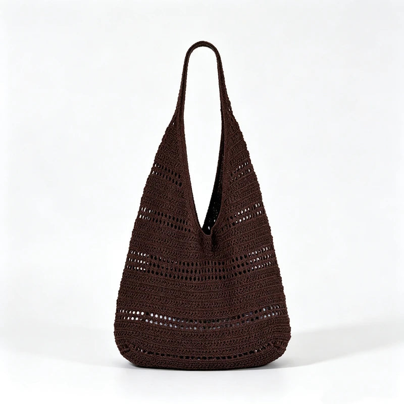 Hollow Woven Tote Bag for Women – Korean Beach Shoulder Bag