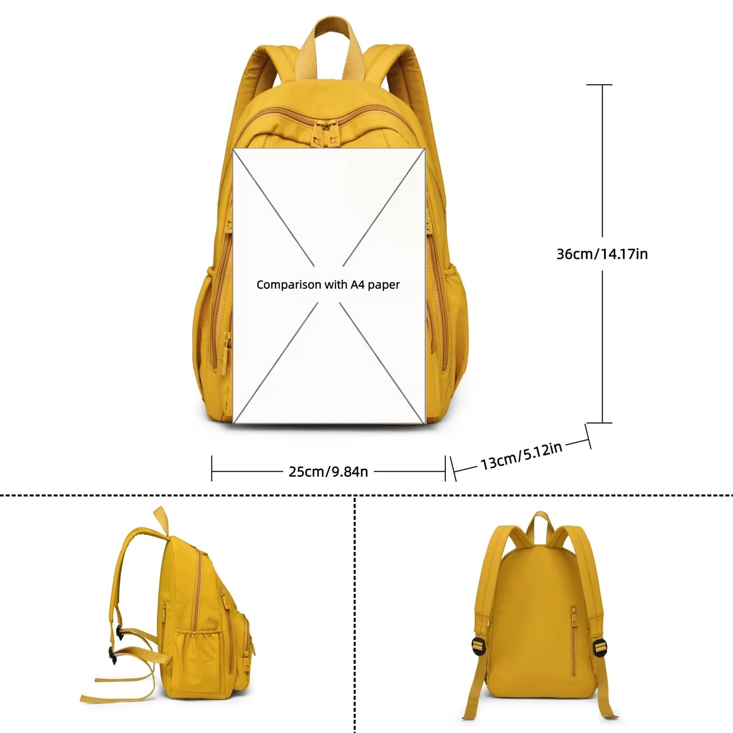 Nylon Backpack for Women – Multi-Pocket Water-Resistant Daypack