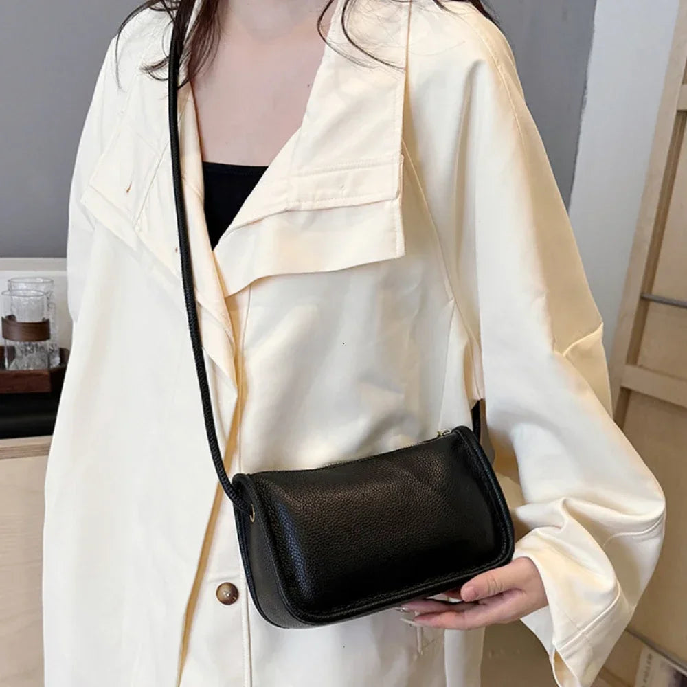 Genuine Leather Crossbody Bag for Women – Cowhide Shoulder Purse