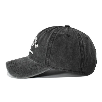 Vintage Baseball Cap – Letter Embroidery Washed Cotton Hat