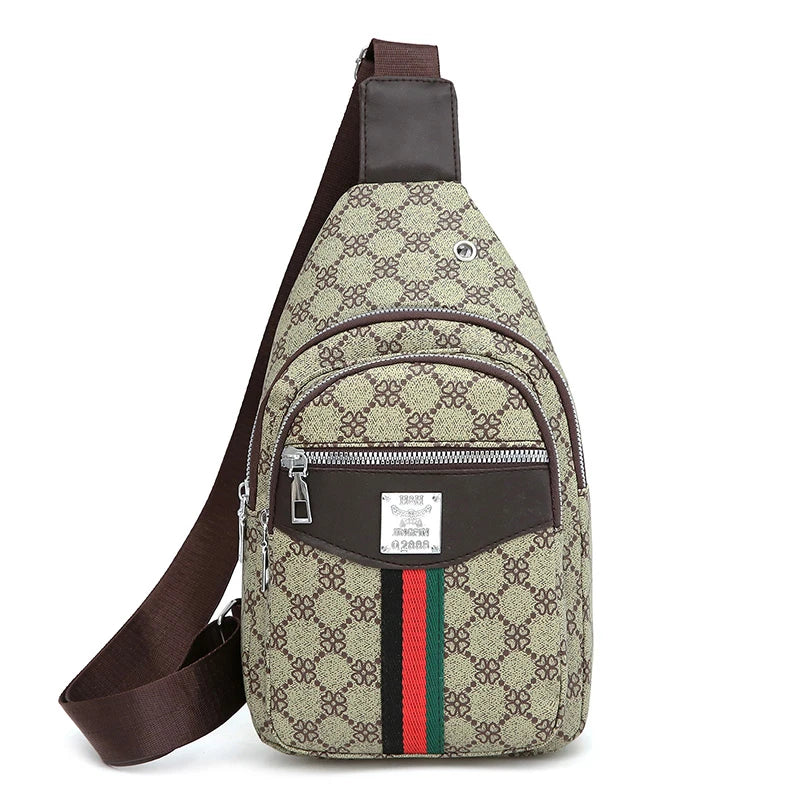 Men's Crossbody Messenger Bag - Casual Sling Chest Bag with Earphone Hole