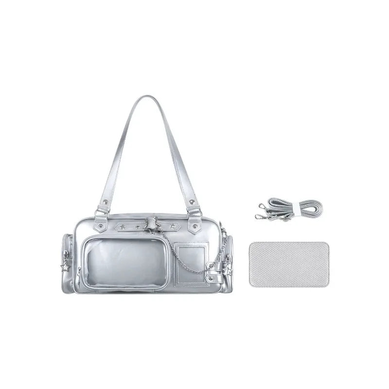 Transparent Ita Bag – Y2K Harajuku Star Chain Crossbody Shoulder Bag