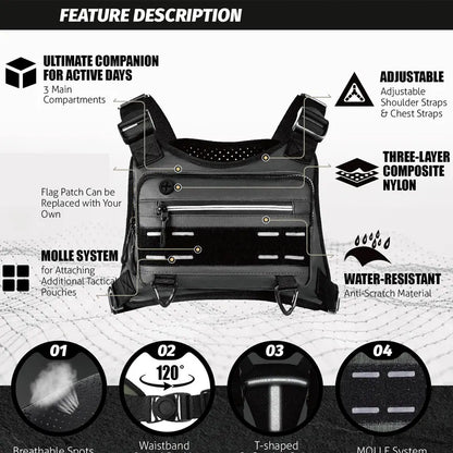 Tactical Chest Bag – Men's Outdoor Running Vest Pack