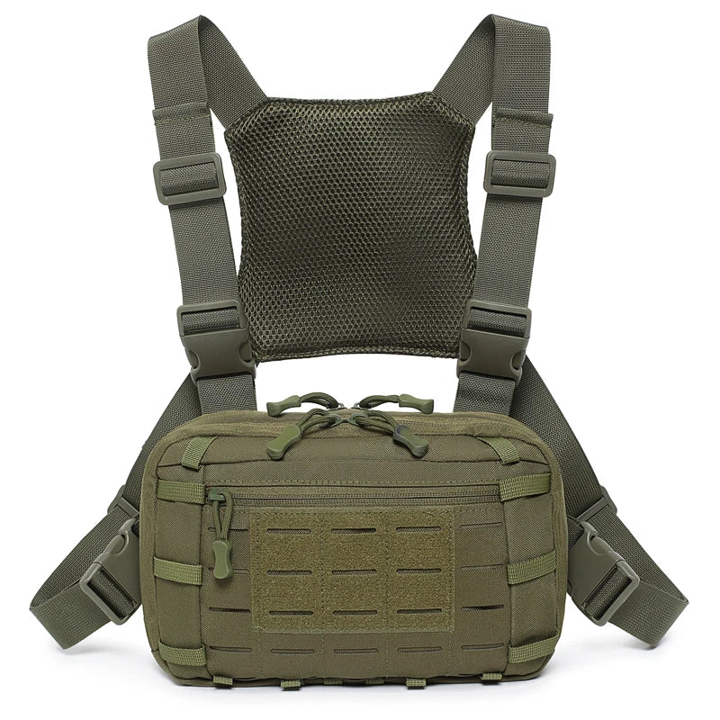 Tactical Chest Pack with MOLLE Webbing – Outdoor Hiking Bag