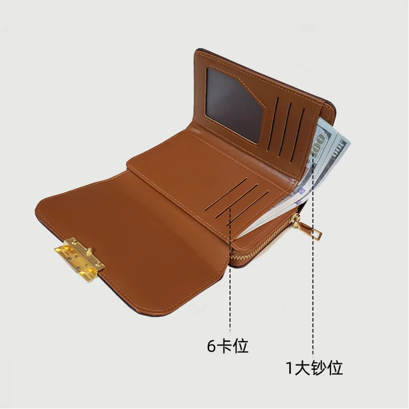 Women's Large Capacity Zipper Wallet – PU Leather with Multiple Card Slots