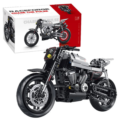 Cruiser Motorcycle Building Blocks – 553pcs 1:8 Scale MOC Model
