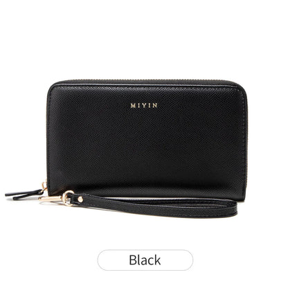 Large Capacity Women's Wallet – PU Leather Zipper Clutch