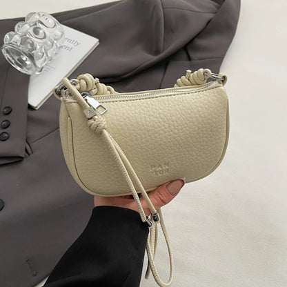 Women's Crossbody Shoulder Bag – Casual Pebbled Leather Handbag