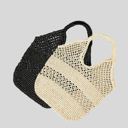 Casual Hollow Straw Women Shoulder Bags Paper Woven Lady Handbags Handmade Summer Beach Large Tote
