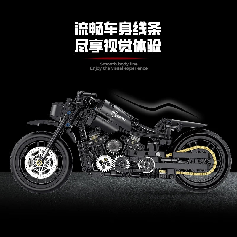 Motorcycle Building Block Set – 586 PCS Technical Brick Model Kit
