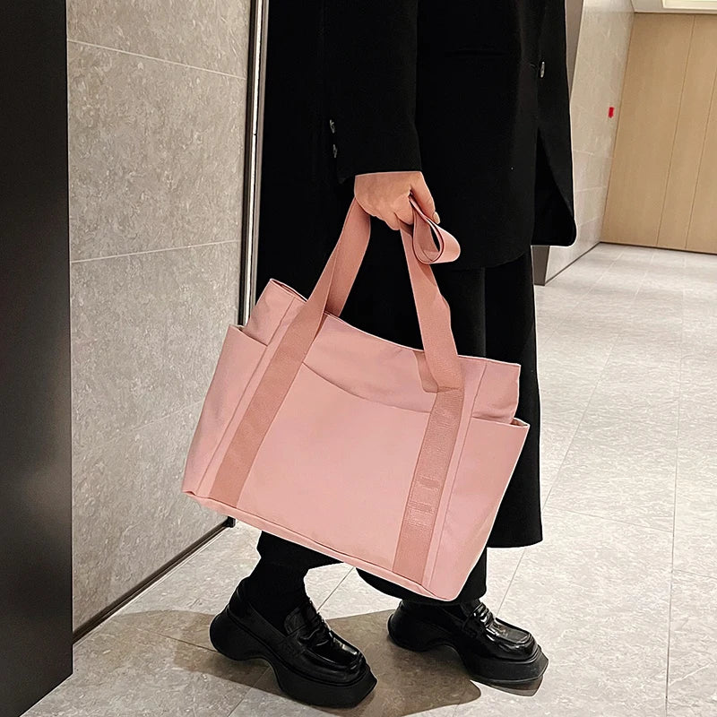 Large Capacity Women's Tote Bag Multi-Pocket Shoulder Bag