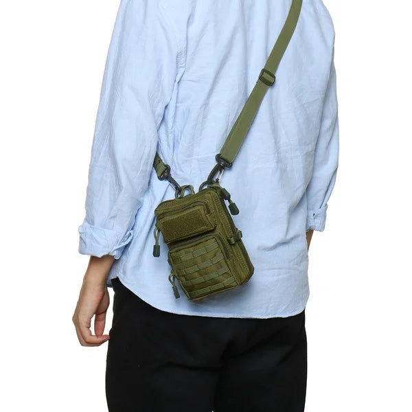 Tactical MOLLE Sling Bag – Waterproof Outdoor Shoulder Pouch for Hiking & Travel