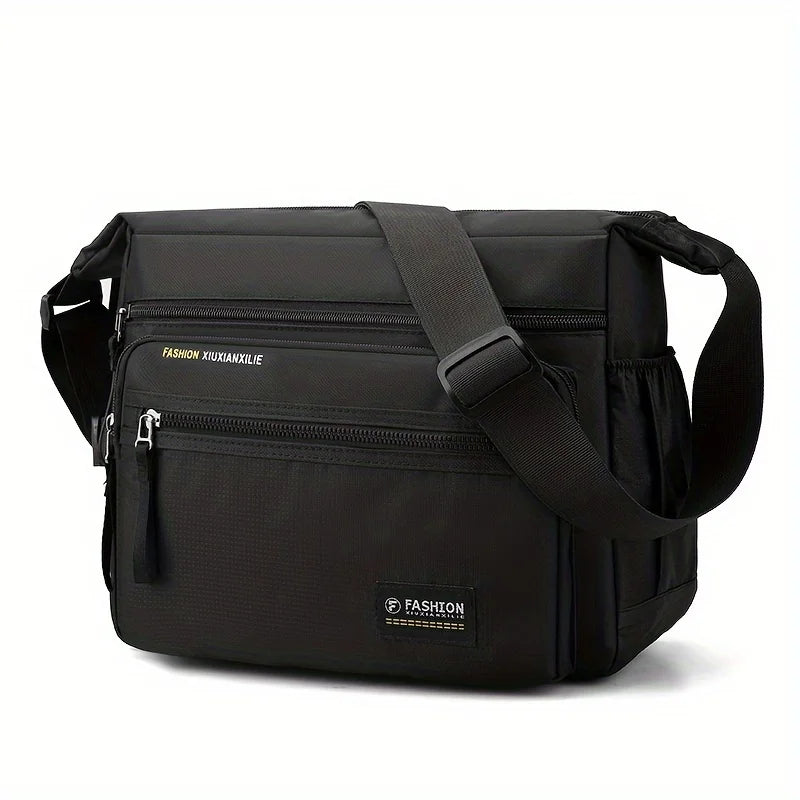 Waterproof Nylon Men's Crossbody Shoulder Bag – Multi-Pocket