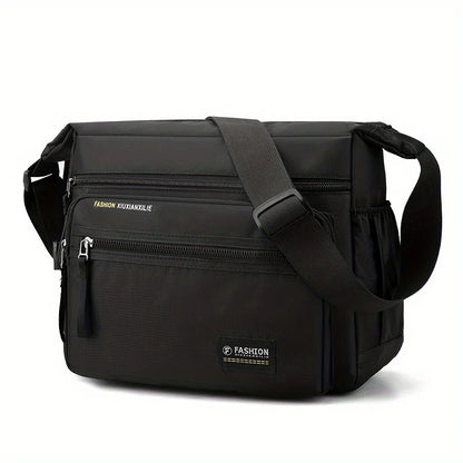 Waterproof Nylon Men's Crossbody Shoulder Bag – Multi-Pocket