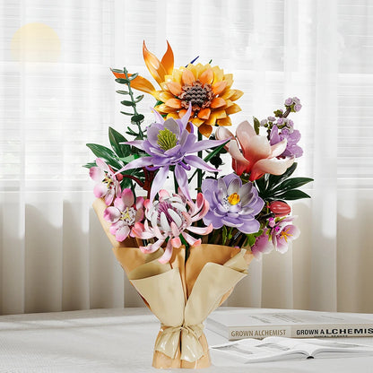 Flower & Plant Building Blocks Set – Eternal Bouquet Home Decor Model