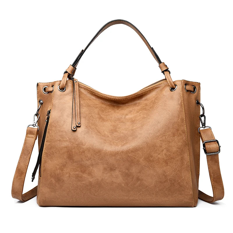 Large Leather Tote Handbag for Women – Shoulder & Crossbody Bag