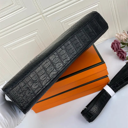 Crocodile Leather Men's Briefcase Laptop Shoulder Bag