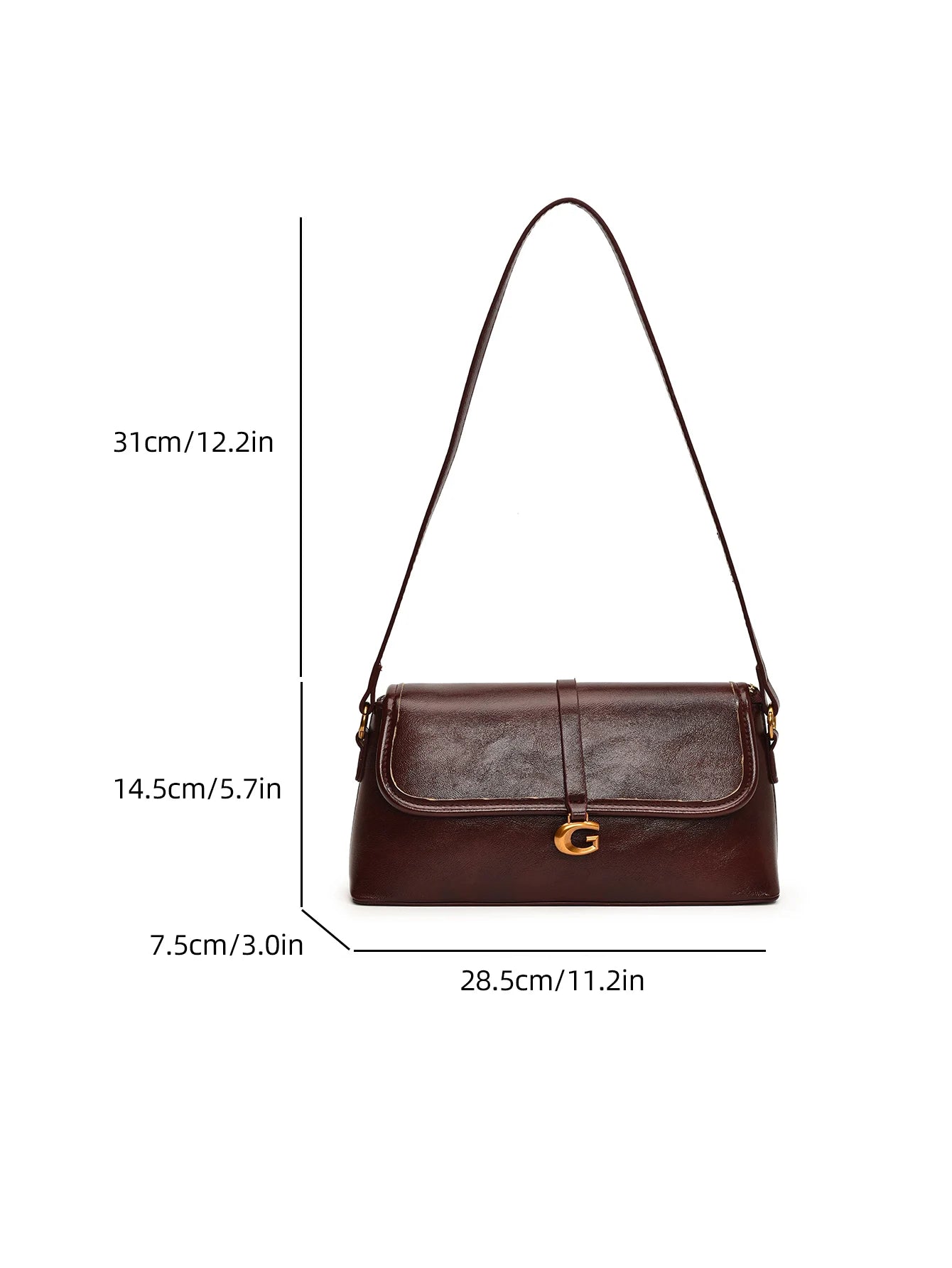 Retro Oil PU Leather Shoulder Bag for Women – Underarm Purse