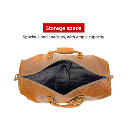 Genuine Leather Weekend Duffle Bag – Travel Holdall