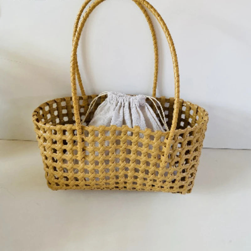 Handmade Woven Straw Beach Bag for Women – Summer Tote