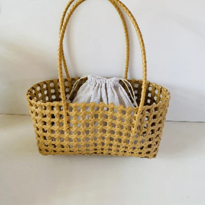 Handmade Woven Straw Beach Bag for Women – Summer Tote