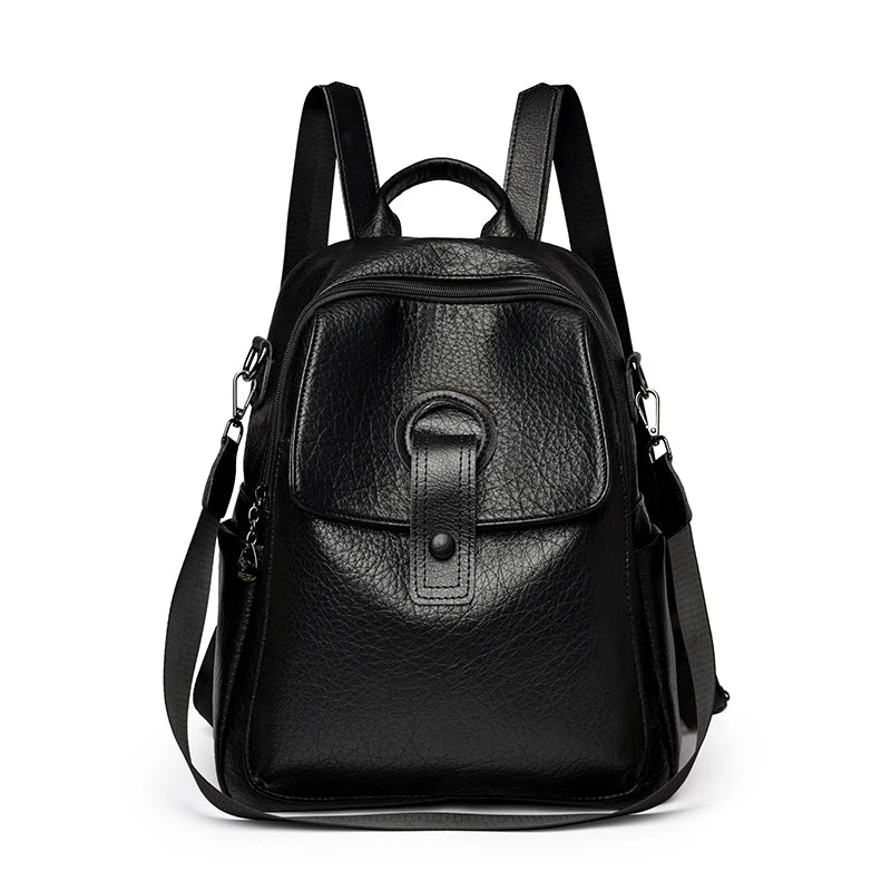 Women's 3-in-1 Soft Leather Backpack – Large Capacity Shoulder & School Bag