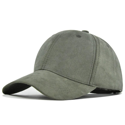 Suede Baseball Cap – Snapback Adjustable Dad Hat for Men & Women