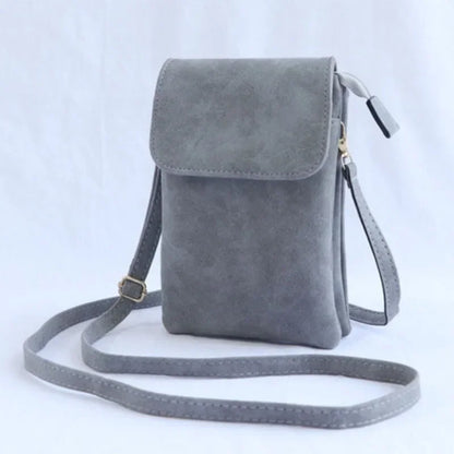 PU Leather Phone Crossbody Bag – Small Flap Messenger Purse for Women