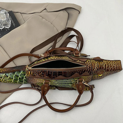 Crocodile Shaped Handbag – Women's Luxury 3D Animal Shoulder Bag
