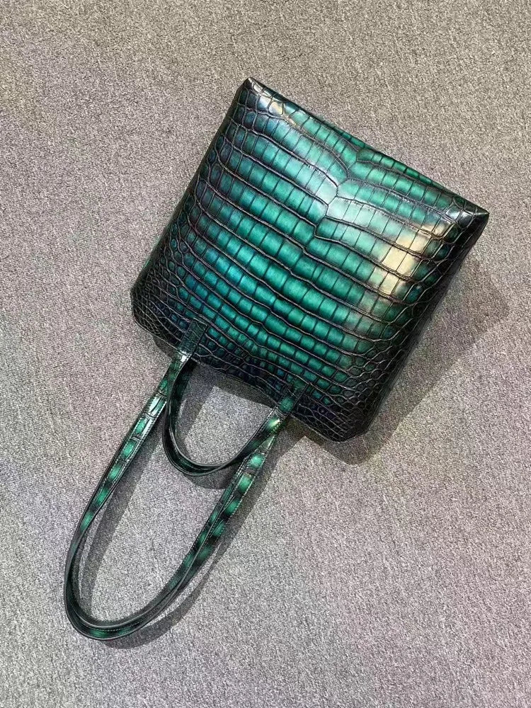 Crocodile Leather Large Tote Bag – Women's Shoulder Bag